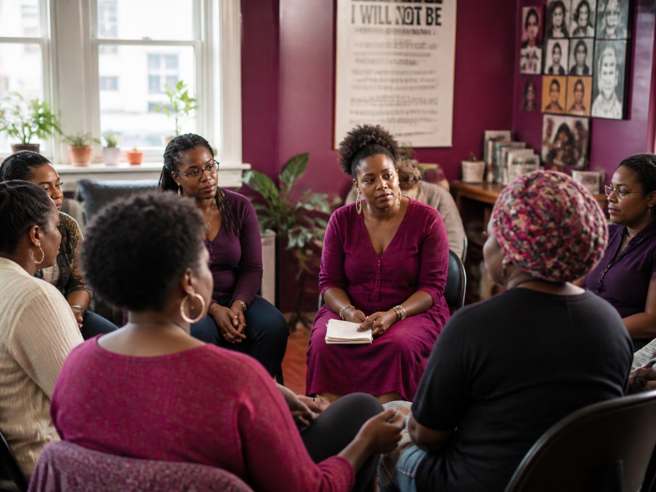 Women seated in a community support circle